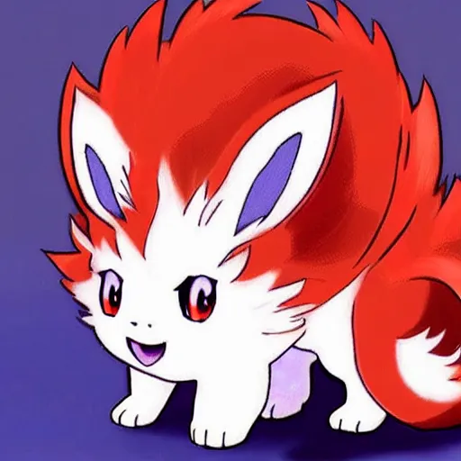 Prompt: vulpix, pokemon, as depicted in the anime