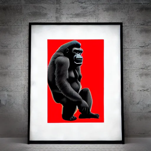 Prompt: communist propaganda poster of a gorilla, 4 k, hyper realistic, dslr, high resolution, landscape, beautiful