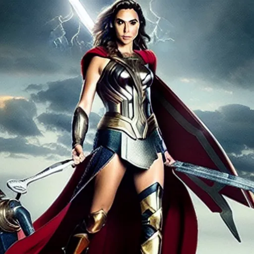 Prompt: Gal Gadot as Thor