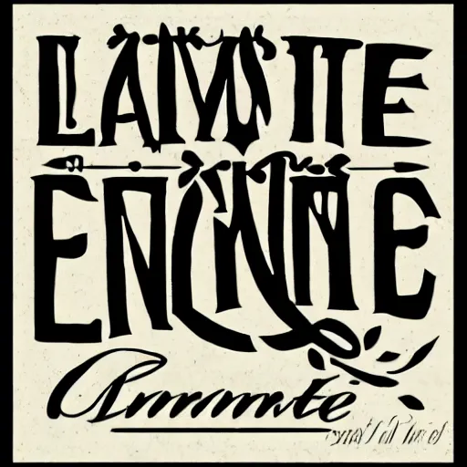 Prompt: logo for l'enfante, black and white, graphic design, clear typography