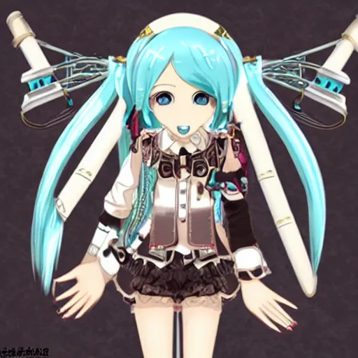 Prompt: hatsune miku, steampunk