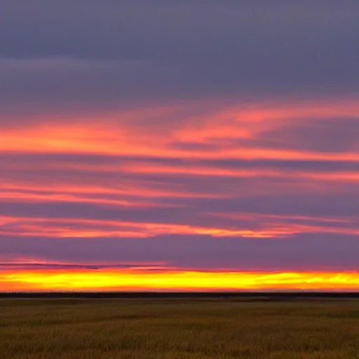 Prompt: alberta prairie at sunset