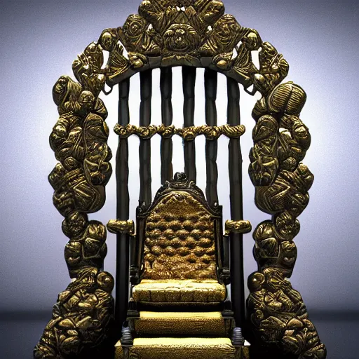 Prompt: a throne made of money, octane render, highly detailed, unreal engine 5, 4 k