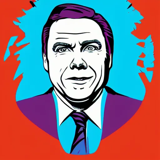 Image similar to individual francois legault quebec prime minister portrait retro futurist illustration art by butcher billy, sticker, colorful, illustration, highly detailed, simple, smooth and clean vector curves, no jagged lines, vector art, smooth andy warhol style
