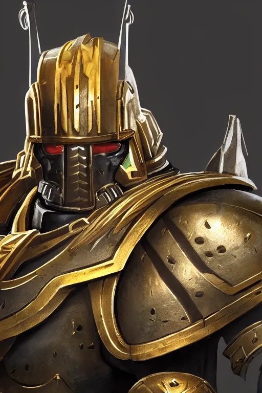 Image similar to armor portrait heros warhammer 4 0 k horus heresy fanart - the primarchs emperor by johannes helgeson animated with vfx concept artist & illustrator global illumination ray tracing hdr fanart arstation zbrush central hardmesh 8 k octane renderer comics stylized