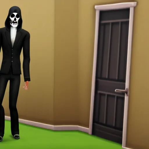 Prompt: the grim reaper in the sims