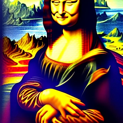 Image similar to mona lisa by lisa frank and jim lee