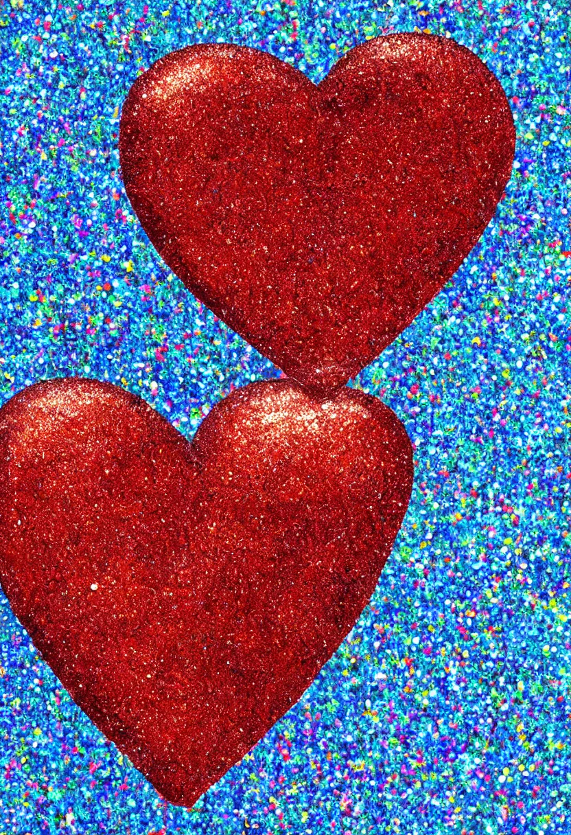 Prompt: < https : / / s. mj. run / lg 2 zocbjyoi > high detailed painting of a heart on glitter, 8 k rendering