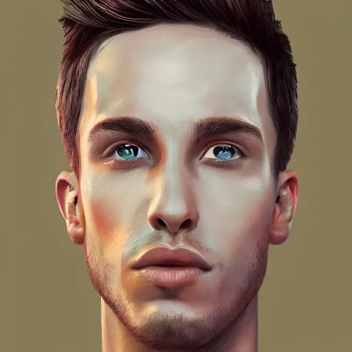 Image similar to a portrait of a handsome young man, highly detailed, digital painting, trending on artstation