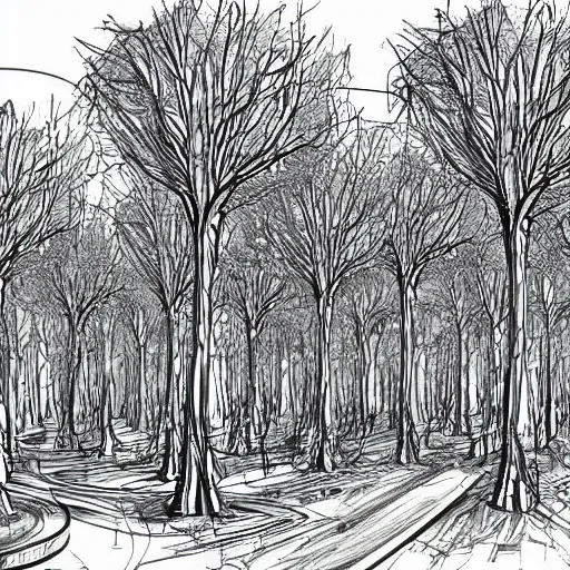 Image similar to a world enriched by wealth, cities flourishing, digital forest, high quality sketch art