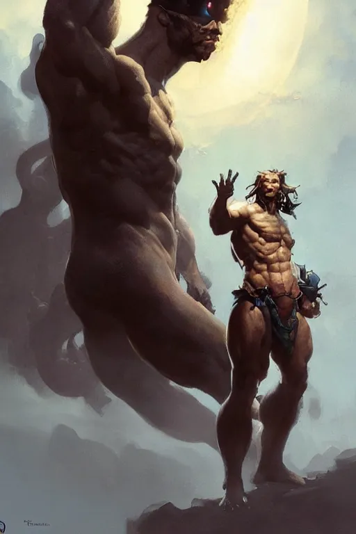 Image similar to cyclops beam from eyes, by Frank Frazetta, Greg Rutkowski, Boris Vallejo, epic fantasy character art, Exquisite detail, post-processing, low angle, masterpiece, cinematic