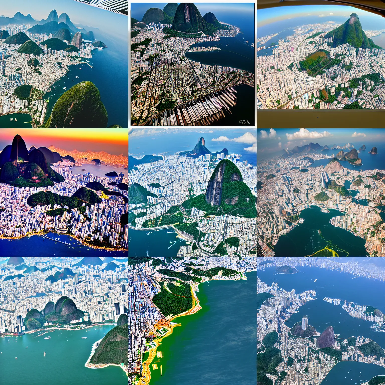 Prompt: rio de janeiro from a plane pilot perspective, digital art