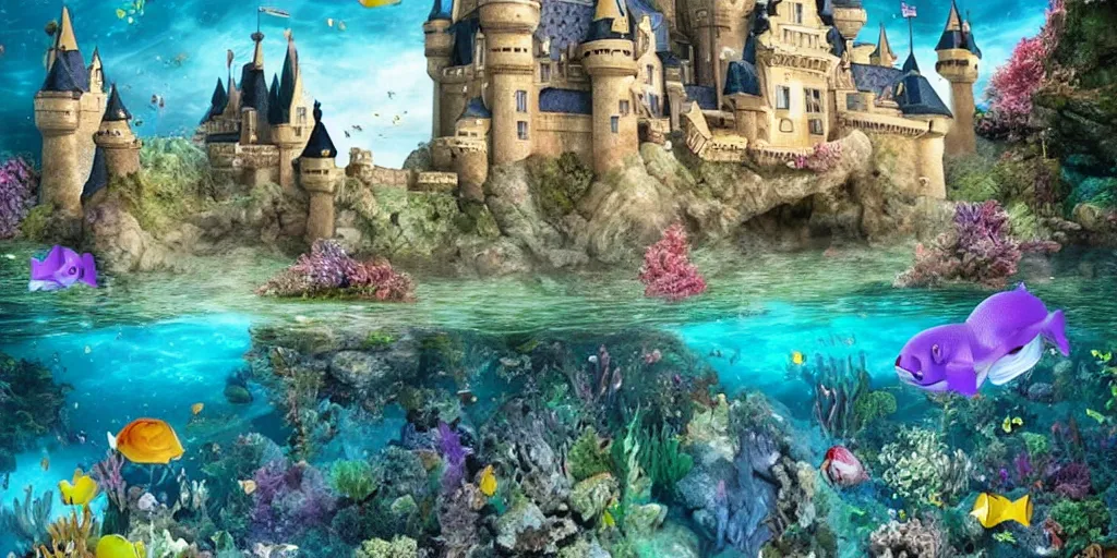 Image similar to underwater fairytale castle