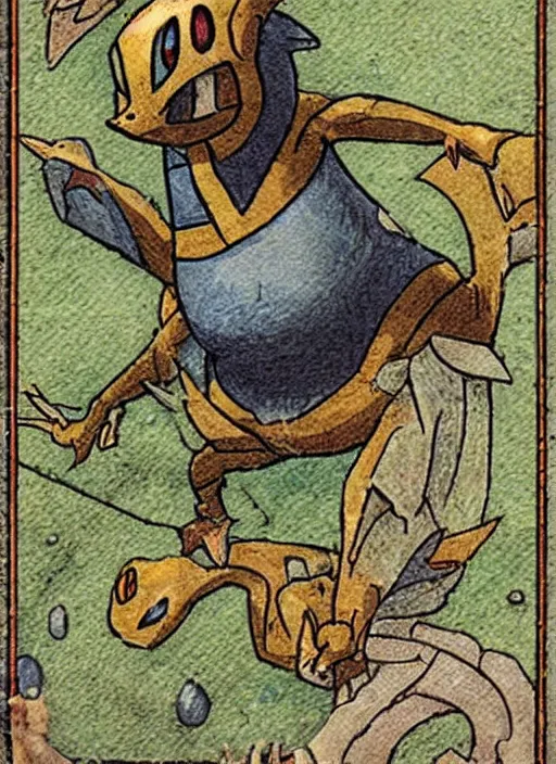 Image similar to a pokemon card from the 1 4 0 0 s