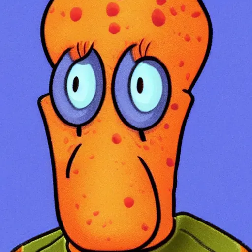 Image similar to handsome squidward, vivid colors, male, detailed