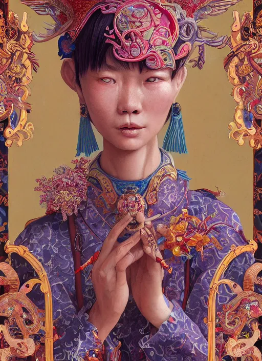 Image similar to yunnan people : : by martine johanna and simon stalenhag and chie yoshii and casey weldon and wlop : : ornate, dynamic, particulate, rich colors, intricate, elegant, highly detailed, centered, artstation, smooth, sharp focus, octane render, 3 d