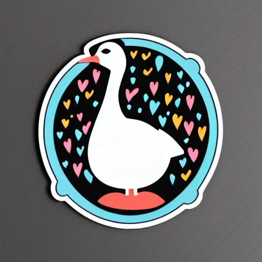 Image similar to cute dancing goose, sticker concept design