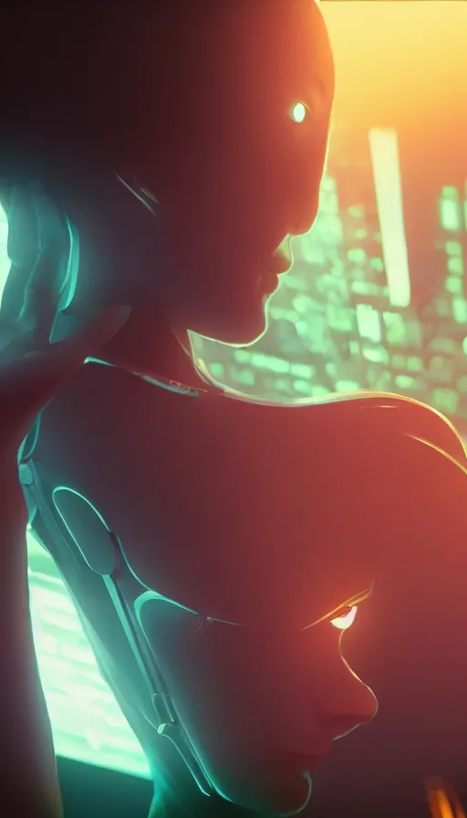 Prompt: olivia cheng, girl, altered carbon, highly detailed surreal neon big in japan vfx portrait of a android, stephen bliss, unreal engine, greg rutkowski, loish, rhads, beeple, makoto shinkai and lois van baarle, ilya kuvshinov, rossdraws, tom bagshaw, global illumination, detailed and intricate environment