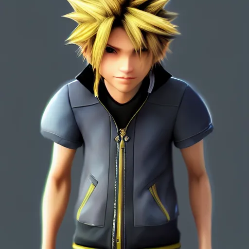 Image similar to roxas from kingdom hearts, artstation, trending, digital art, 4k,