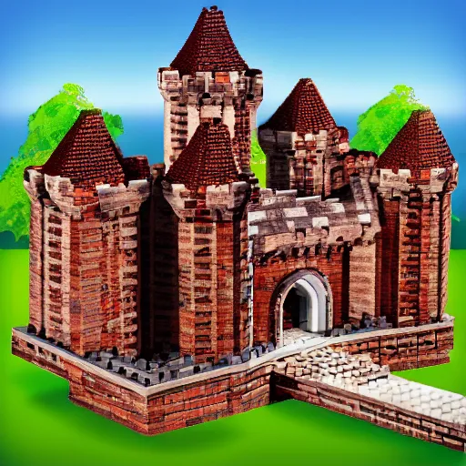 Prompt: bricktrons castle - story