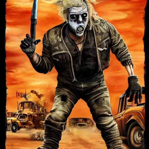 Prompt: Donald Trump as Immortan Joe, mad max fury road, detailed, 4k