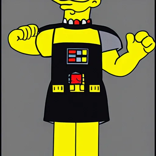 Prompt: Bart Simpson as Darth Vader