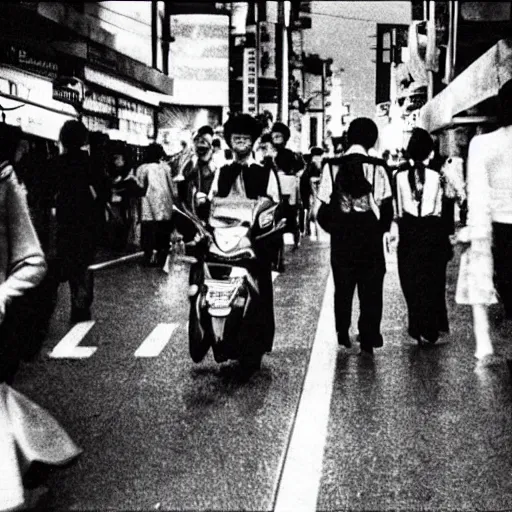 Prompt: photograph of a japanese monster, tokyo street, scary, uncanny