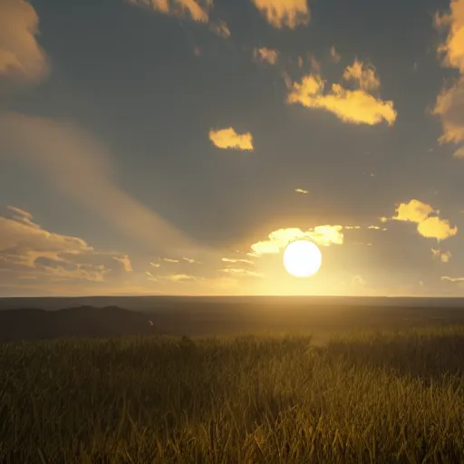 Prompt: the setting sun, unreal engine 5