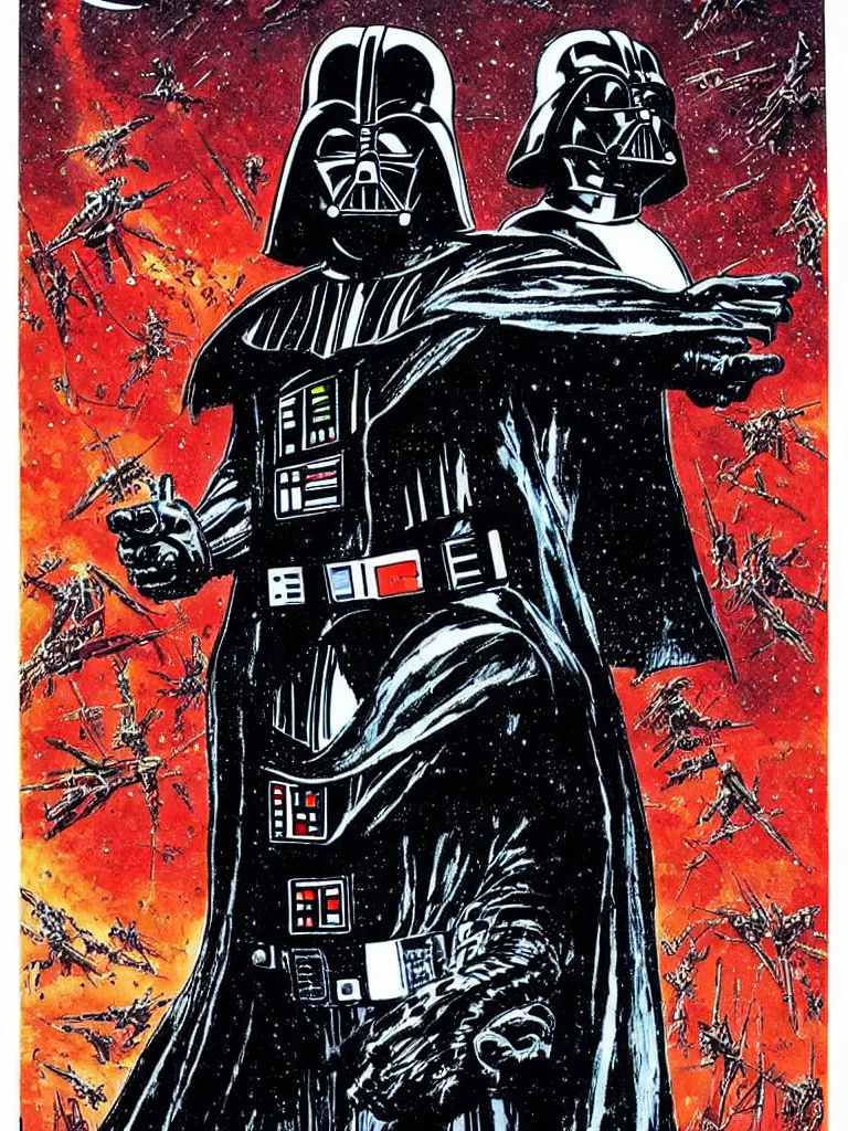 Image similar to Darth Vader by Philippe Druillet