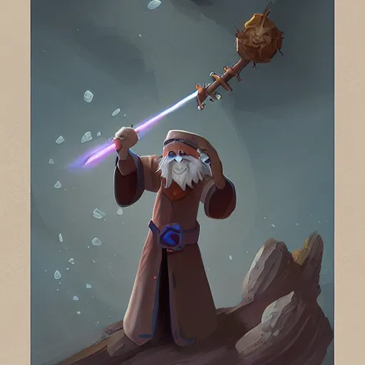 Prompt: an old wizard handing off his staff of power by Tomislav Jagnjić