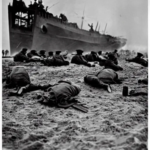 Image similar to the d - day, by robert capa,