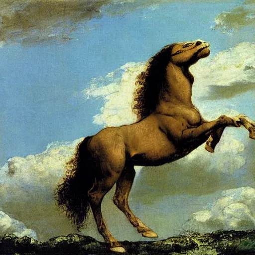 Image similar to pegasus painting by gustave courbet