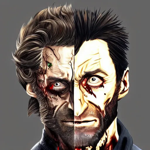 Prompt: Hugh Jackman as a Zombie Wolverine, artstation