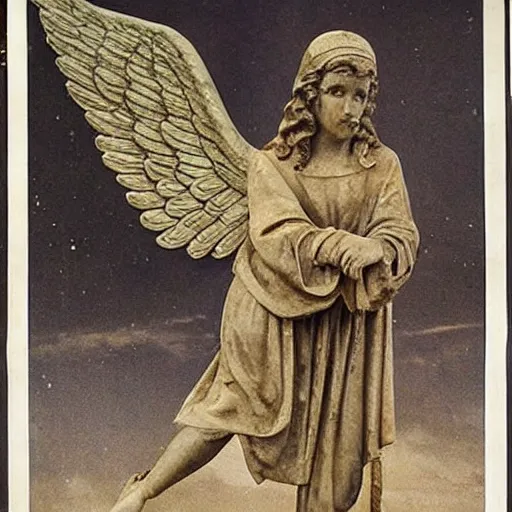 Image similar to photo of the angel of history taking a designated work break
