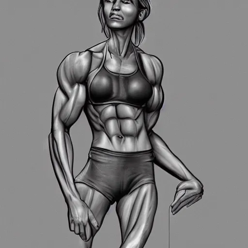 Image similar to muscular Karen asking for the manager, Detailed Digital art, caricature