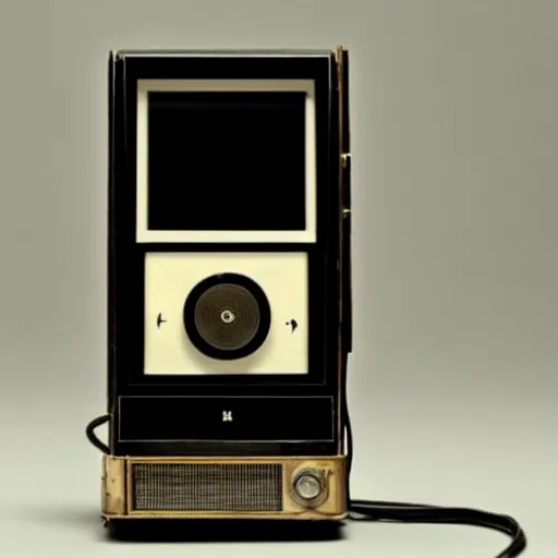 Image similar to a photo of an iPod portable radio, manufactured in the 1920s, 1925