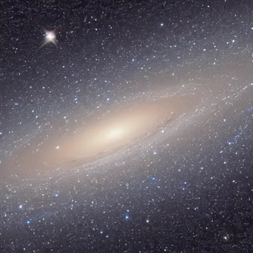 Image similar to a photorealistic image of the andromeda galaxy