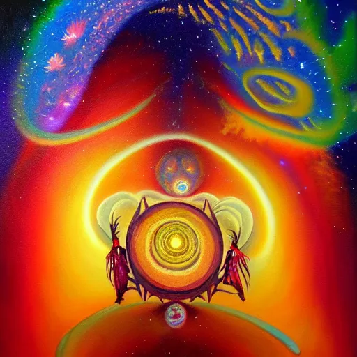 Image similar to ayahuasca journey above earth, astral spirit space journey in oil painting, ayahuasca, trending on artstation, award winning, emotional, highly detailed ethereal surrealist art