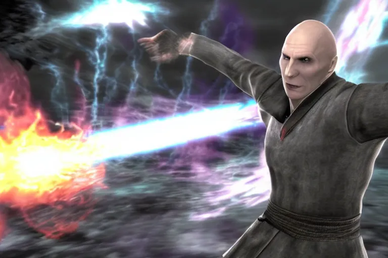 Prompt: a screenshot from voldemort in Tekken 6