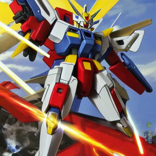 Prompt: gundam model bandai box art