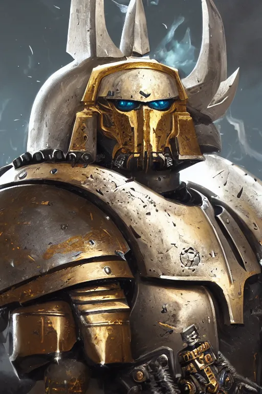 Image similar to armor portrait heros warhammer 4 0 k horus heresy fanart - the primarchs emperor by johannes helgeson animated with vfx concept artist & illustrator global illumination ray tracing hdr fanart arstation zbrush central hardmesh 8 k octane renderer comics stylized