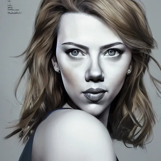 Prompt: portrait of scarlett johansson or emma stone by greg ruthkowski