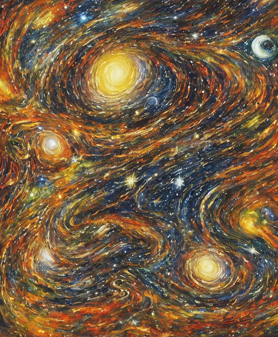 Image similar to painting of truth of the universe, highly detailed