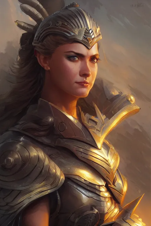 Image similar to amazon valkyrie athena, d & d, fantasy, portrait, highly detailed, headshot, digital painting, trending on artstation, concept art, sharp focus, illustration, art by artgerm and greg rutkowski and magali villeneuve