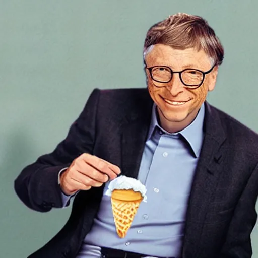 Prompt: bill gates eating ice cream, photorealistic