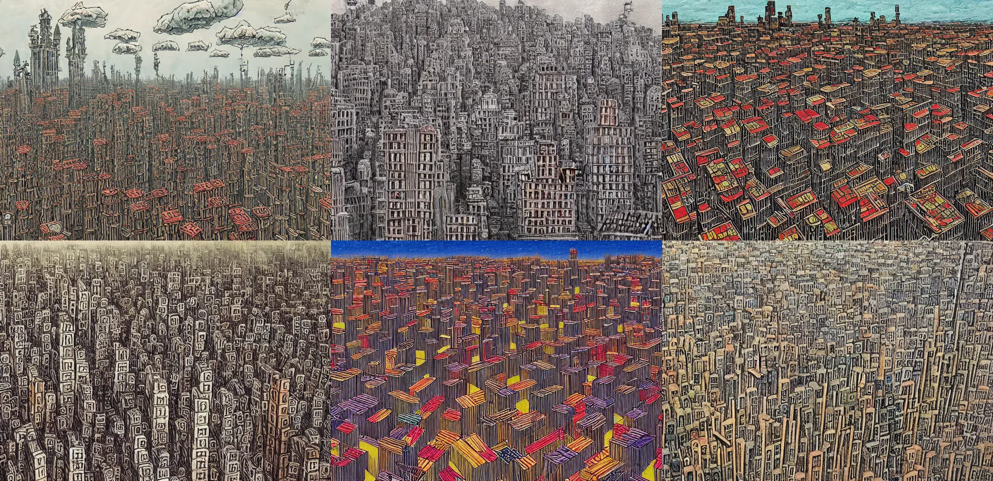 Prompt: a beautiful painting of a city made from matchsticks by marc simonette and alexander jansson, junji ito, concept art