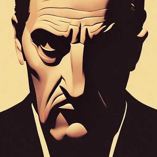 Image similar to face icon stylized minimalist the godfather, loftis, cory behance hd by jesper ejsing, by rhads, makoto shinkai and lois van baarle, ilya kuvshinov, rossdraws global illumination