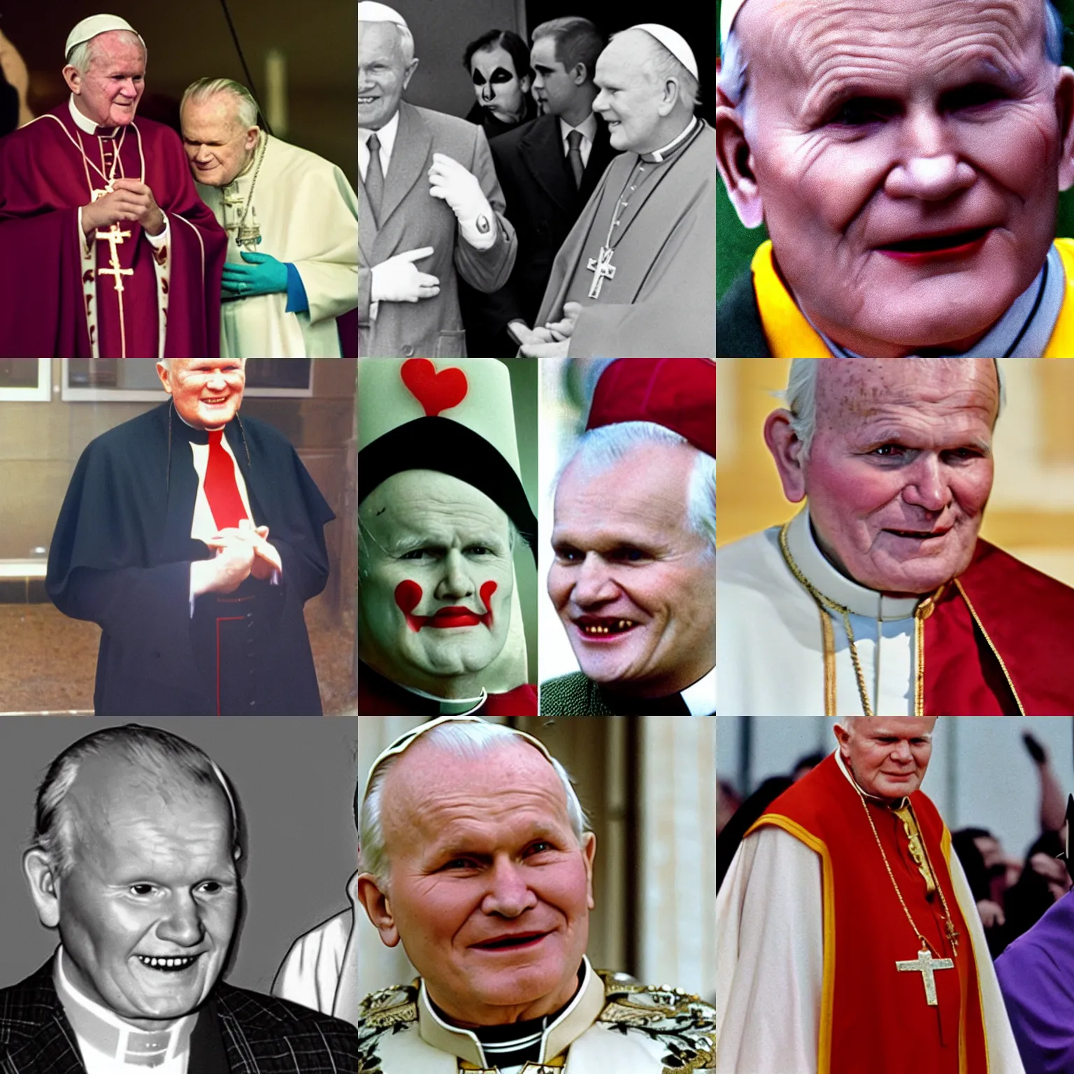 Prompt: John Paul II with Joker make-up