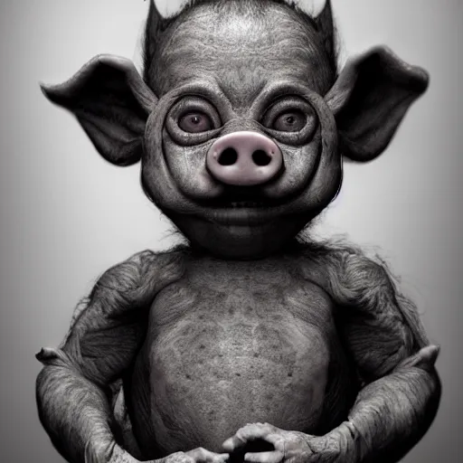 Image similar to a highly detailed realistic photographic render of a stillborn humanoid pig creature, stillborn, infant swine human hybrid, baby creature, creepy, horror, horror scene, cinematic horror, creepy horror, scary scene, cinematic lighting, cinematic scene, Volumetric lighting, Atmospheric scene, Dark, Horror, Atmospheric lighting, Global illumination, realistic, photo realism, hyper realistic, hyper realism, photo realisitc, cinematic render, film, beautifully lit, ray traced, octane 3D render, octane render, unreal engine