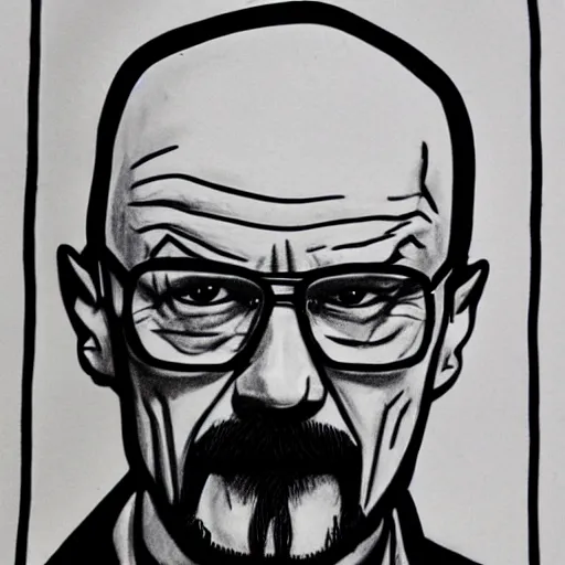 Prompt: bad drawing of walter white,